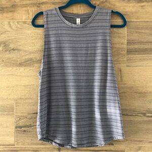 Athleta Striped Tank Blue Gray Size M